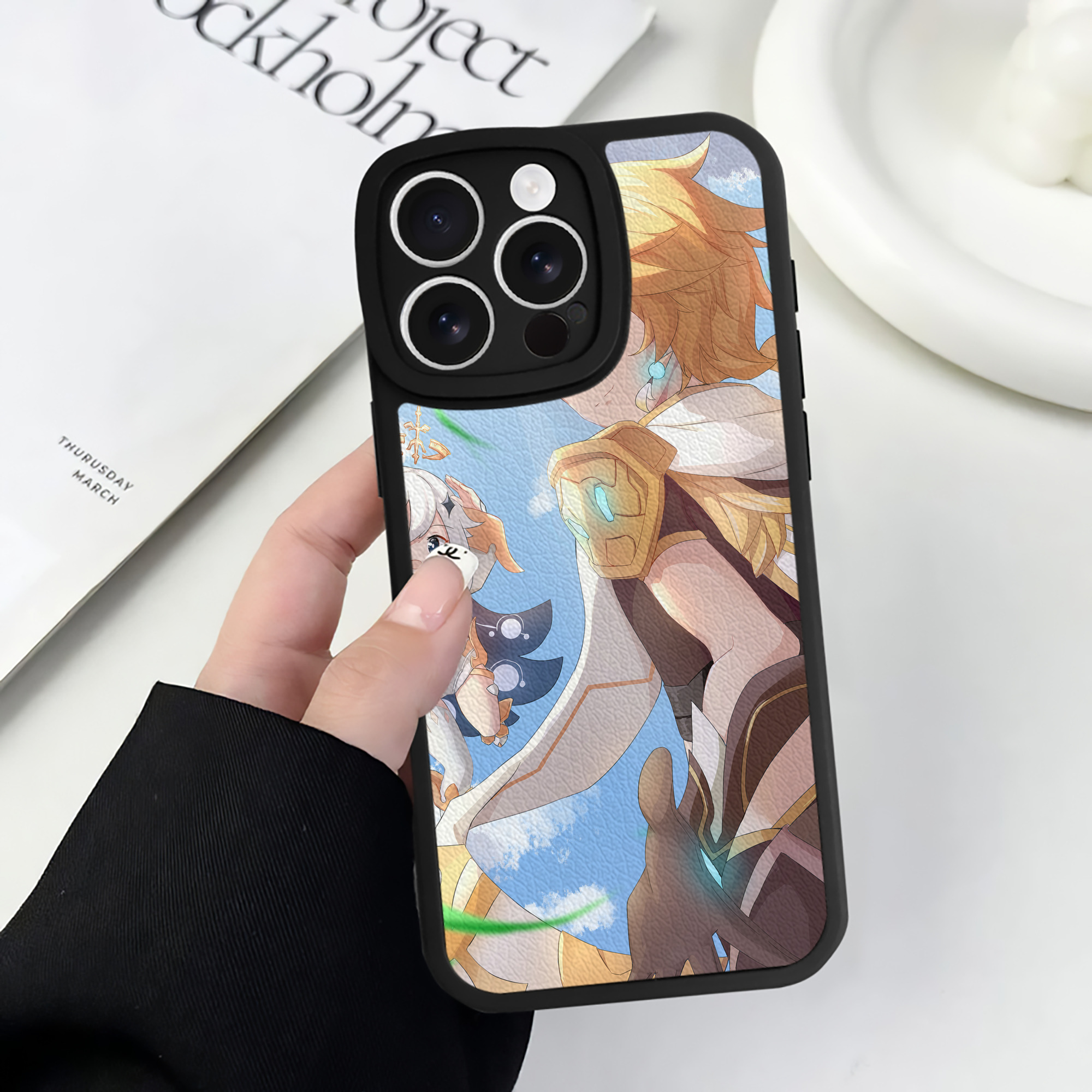 げんし神 genshin 【iPhone 16シリーズ対応】シリコンスマホケース（レザー調） 材質：シリコン